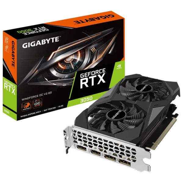 Видеокарта Gigabyte GeForce RTX 3050 WindForce OC V2 PCI Express 4.0 / 6 ГБ photo 7 Видеокарта Gigabyte GeForce RTX 3050 WindForce OC V2 PCI Express 4.0 / 6 ГБ photo 7