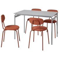 Set masă și scaune Ikea Grasala/Ostano/Remmarn Pătrată / PAL / Gray