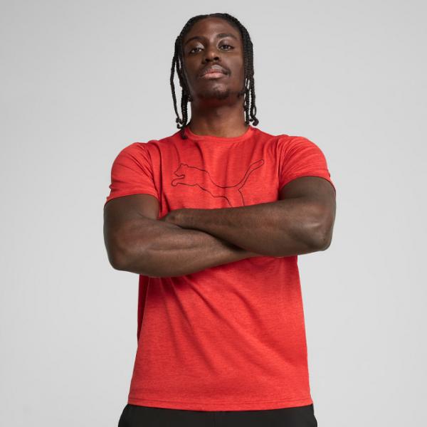 Tricou pentru bărbați Puma M Tad Essential Heather Logo Tee 100% poliester / Red photo 3 Tricou pentru bărbați Puma M Tad Essential Heather Logo Tee 100% poliester / Red photo 3