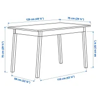 Set masă și scaune Ikea Pinntorp Pătrată / Lemn / Wood photo 4