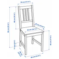 Set masă și scaune Ikea Pinntorp Dreptunghiulară / Lemn / White photo 4