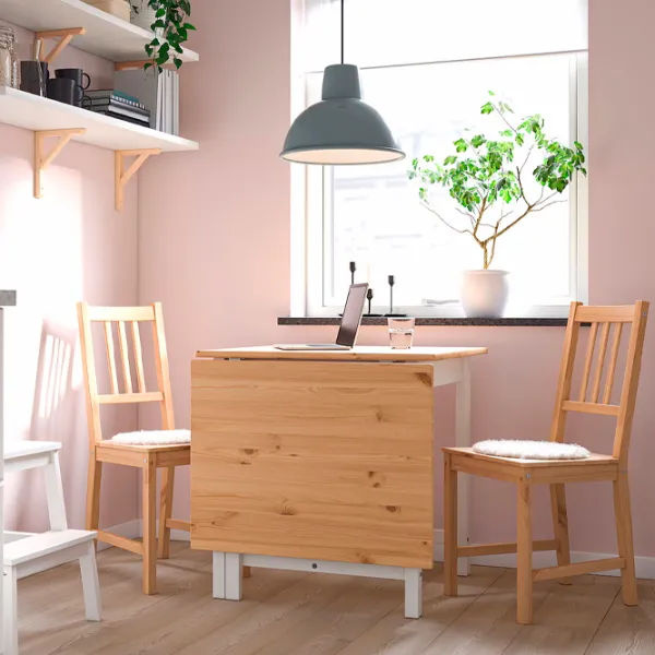 Set masă și scaune Ikea Pinntorp Dreptunghiulară / Lemn / White photo 7