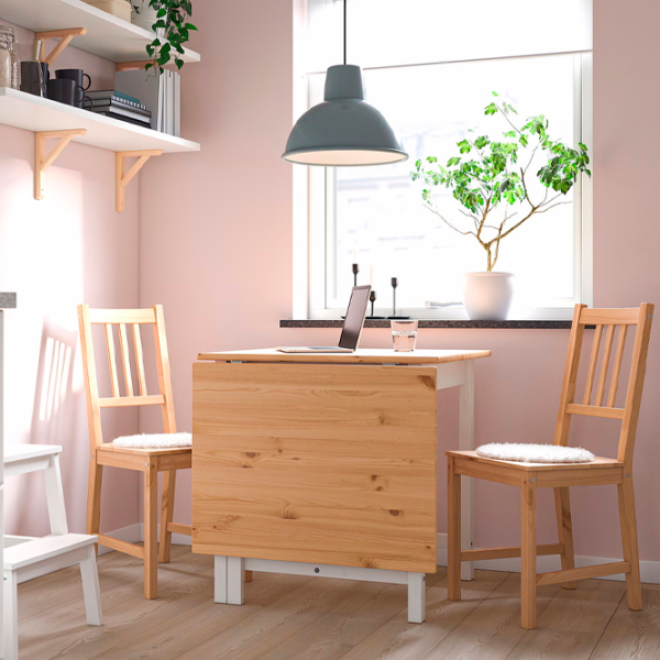 Set masă și scaune Ikea Pinntorp Dreptunghiulară / Lemn / White photo 7