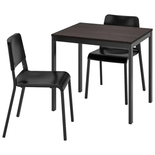 Set masă și scaune Ikea Norberg/Teodores Dreptunghiulară / PAL / Black photo 1