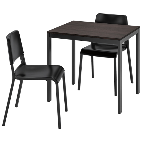 Set masă și scaune Ikea Norberg/Teodores Dreptunghiulară / PAL / Black photo 1