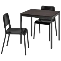 Set masă și scaune Ikea Norberg/Teodores Dreptunghiulară / PAL / Black