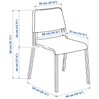 Set masă și scaune Ikea Norberg/Teodores Dreptunghiulară / PAL / Black photo 6