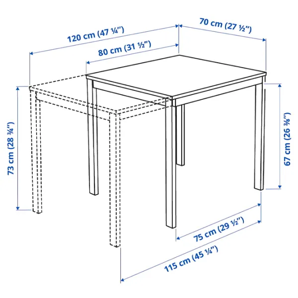 Set masă și scaune Ikea Norberg/Teodores Dreptunghiulară / PAL / Black photo 7