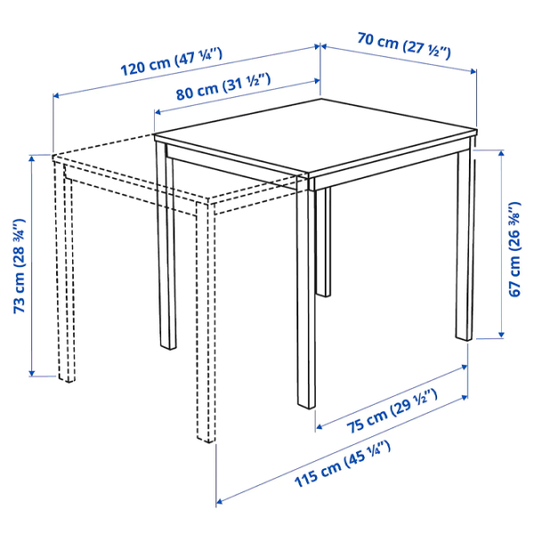 Set masă și scaune Ikea Norberg/Teodores Dreptunghiulară / PAL / Black photo 7