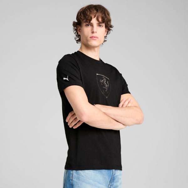 Tricou pentru bărbați Puma Ferrari Race Tonal Big Shield Tee 100% bumbac / Black photo 3 Tricou pentru bărbați Puma Ferrari Race Tonal Big Shield Tee 100% bumbac / Black photo 3