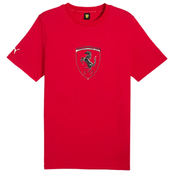 Tricou pentru bărbați Puma Ferrari Race Tonal Big Shield Tee 100% bumbac / Red photo 1