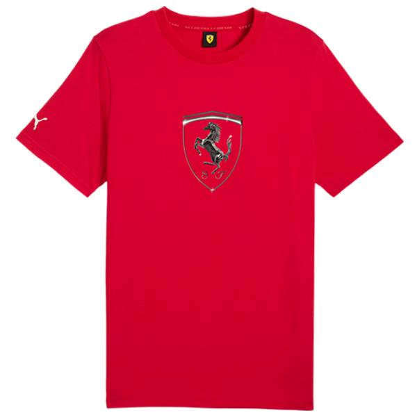 Tricou pentru bărbați Puma Ferrari Race Tonal Big Shield Tee 100% bumbac / Red photo 1