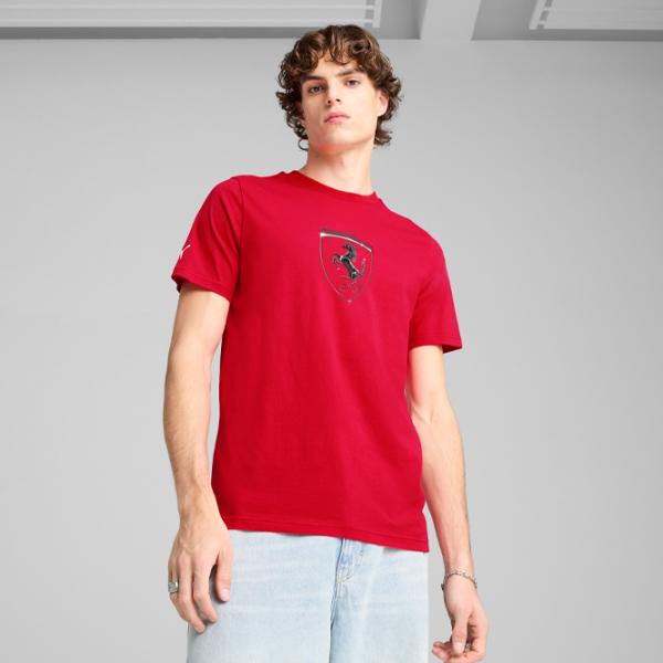 Tricou pentru bărbați Puma Ferrari Race Tonal Big Shield Tee 100% bumbac / Red photo 2