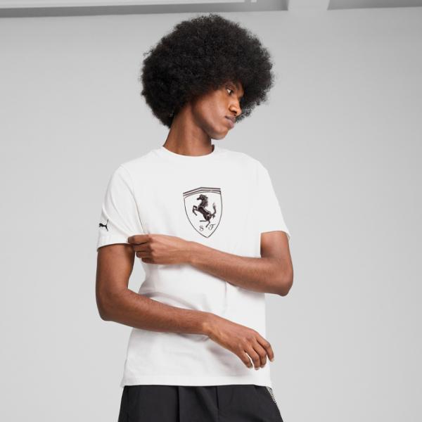 Футболка для мужчин Puma Ferrari Race Tonal Big Shield Tee 100% хлопок / Белый photo 3 Футболка для мужчин Puma Ferrari Race Tonal Big Shield Tee 100% хлопок / Белый photo 3