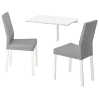 Set masă și scaune Ikea Norberg/Kattil/Knisa Dreptunghiulară / PAL / Gray