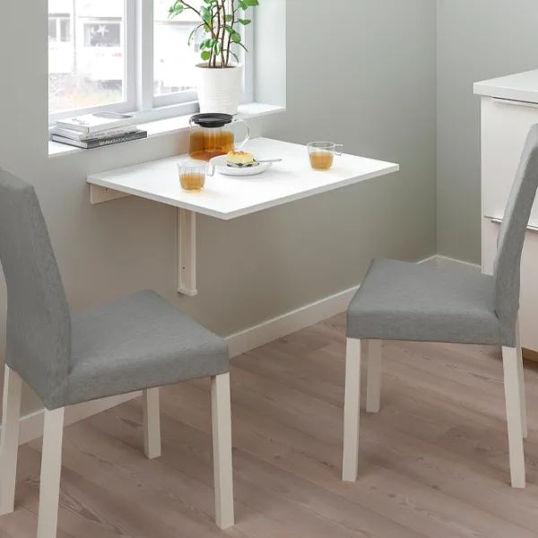 Обеденные стол со стульями Ikea Norberg/Kattil/Knisa Прямоугольная / ДСП / Серый photo 4