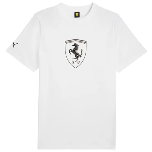 Tricou pentru bărbați Puma Ferrari Race Tonal Big Shield Tee 100% bumbac / White photo 1 Tricou pentru bărbați Puma Ferrari Race Tonal Big Shield Tee 100% bumbac / White photo 1