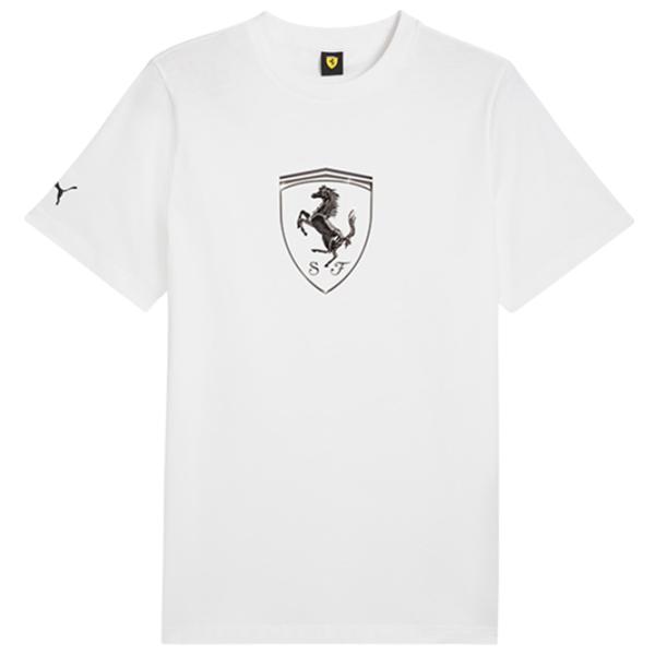 Tricou pentru bărbați Puma Ferrari Race Tonal Big Shield Tee 100% bumbac / White photo 1 Tricou pentru bărbați Puma Ferrari Race Tonal Big Shield Tee 100% bumbac / White photo 1