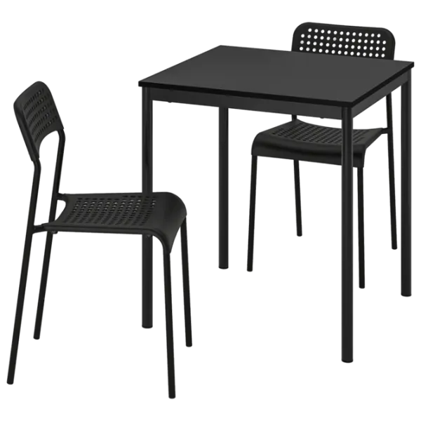 Обеденные стол со стульями Ikea Sandsberg/Adde Прямоугольная / ДСП / Черный photo 1