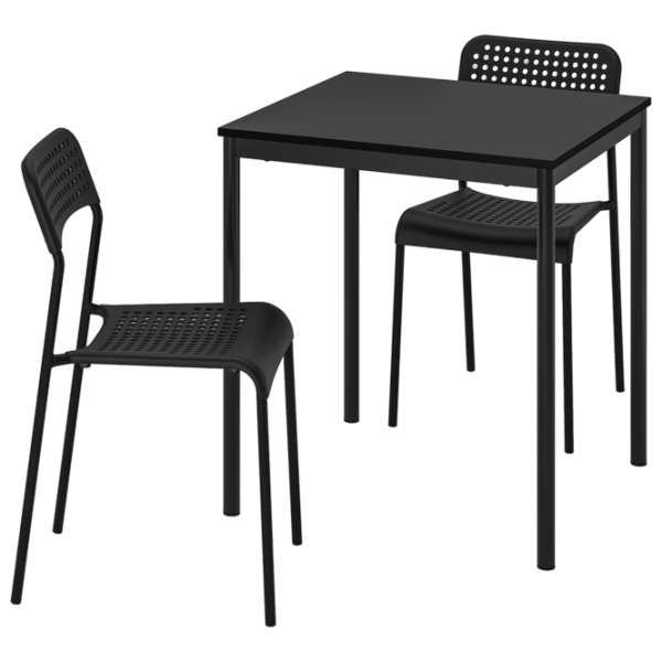 Обеденные стол со стульями Ikea Sandsberg/Adde Прямоугольная / ДСП / Черный photo 1