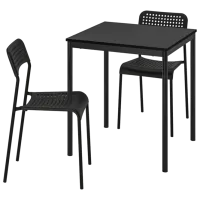 Обеденные стол со стульями Ikea Sandsberg/Adde Прямоугольная / ДСП / Черный