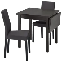 Set masă și scaune Ikea Nordviken/Kattil/Knisa Dreptunghiulară / PAL / Black