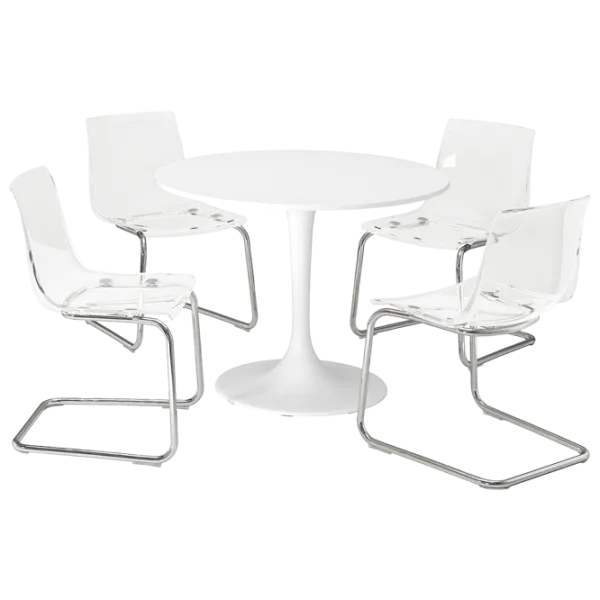 Set masă și scaune Ikea Docksta/Tobias Rotundă / PAL / White photo 1