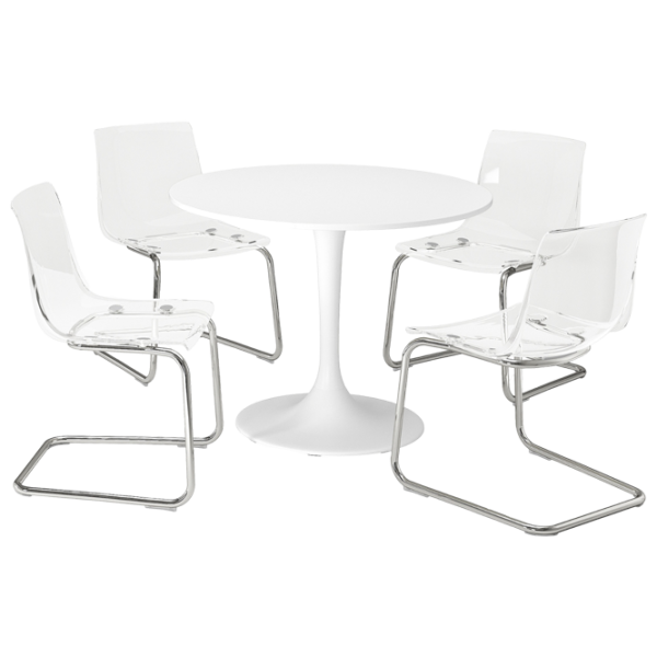 Set masă și scaune Ikea Docksta/Tobias Rotundă / PAL / White photo 1
