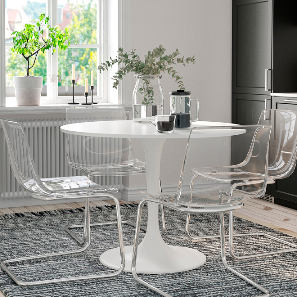 Set masă și scaune Ikea Docksta/Tobias Rotundă / PAL / White photo 7