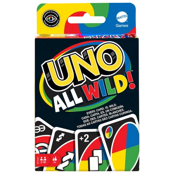 Настольная игра Mattel UNO All Wild 7+/ Uno photo 1 Настольная игра Mattel UNO All Wild 7+/ Uno photo 1