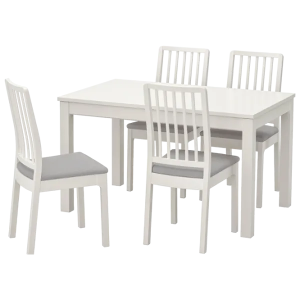 Обеденные стол со стульями Ikea Ekedalen/Orrsta Прямоугольная / ДСП / Белый photo 1