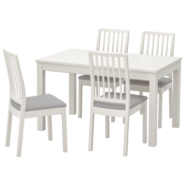 Обеденные стол со стульями Ikea Ekedalen/Orrsta Прямоугольная / ДСП / Белый photo 1