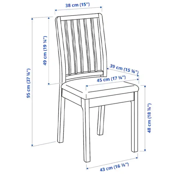 Обеденные стол со стульями Ikea Ekedalen/Orrsta Прямоугольная / ДСП / Белый photo 8