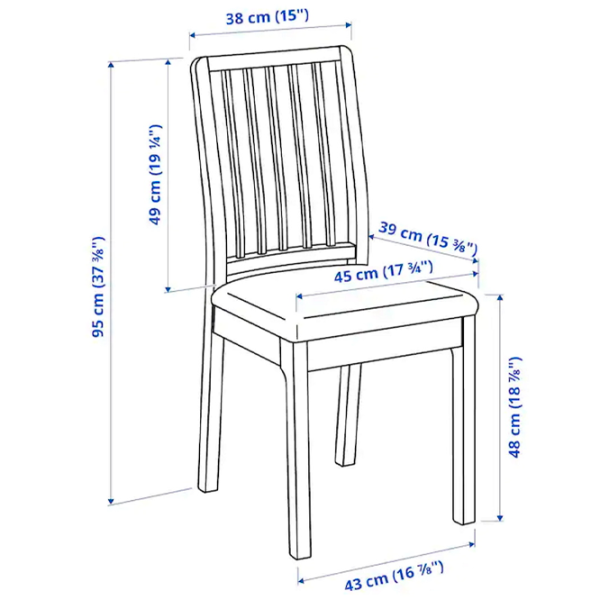 Обеденные стол со стульями Ikea Ekedalen/Orrsta Прямоугольная / ДСП / Белый photo 8