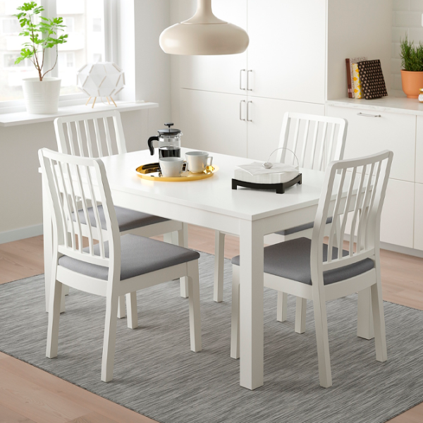 Обеденные стол со стульями Ikea Ekedalen/Orrsta Прямоугольная / ДСП / Белый photo 9