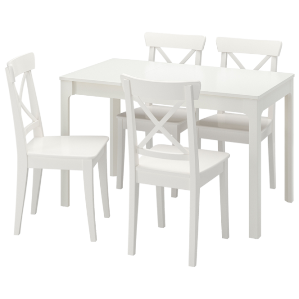Set masă și scaune Ikea Ekedalen/Ingolf Dreptunghiulară / PAL / White photo 1
