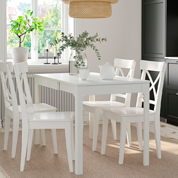 Set masă și scaune Ikea Ekedalen/Ingolf Dreptunghiulară / PAL / White photo 8