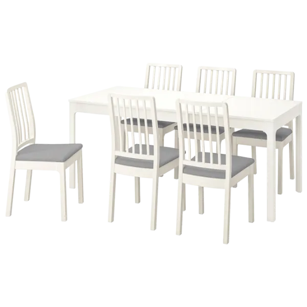 Обеденные стол со стульями Ikea Ekedalen/Orrsta Прямоугольная / ДСП / Белый photo 1