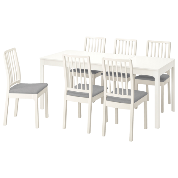Обеденные стол со стульями Ikea Ekedalen/Orrsta Прямоугольная / ДСП / Белый photo 1