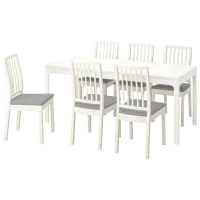 Set masă și scaune Ikea Ekedalen/Orrsta Dreptunghiulară / PAL / White