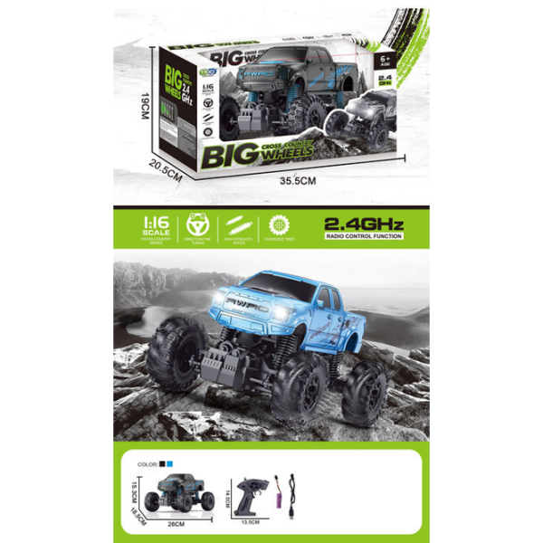 Машинка Big Weels 21948 8600024021948   / 2.4 ГГц / Черный Синий photo 3