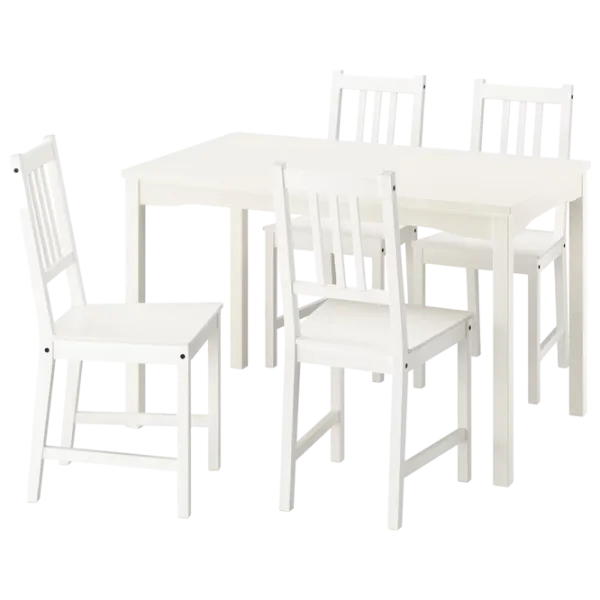Set masă și scaune Ikea Hauga/Stefan Dreptunghiulară / PAL / White photo 1