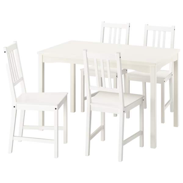 Set masă și scaune Ikea Hauga/Stefan Dreptunghiulară / PAL / White photo 1