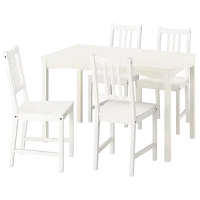 Set masă și scaune Ikea Hauga/Stefan Dreptunghiulară / PAL / White