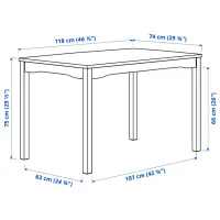 Set masă și scaune Ikea Hauga/Stefan Dreptunghiulară / PAL / White photo 4