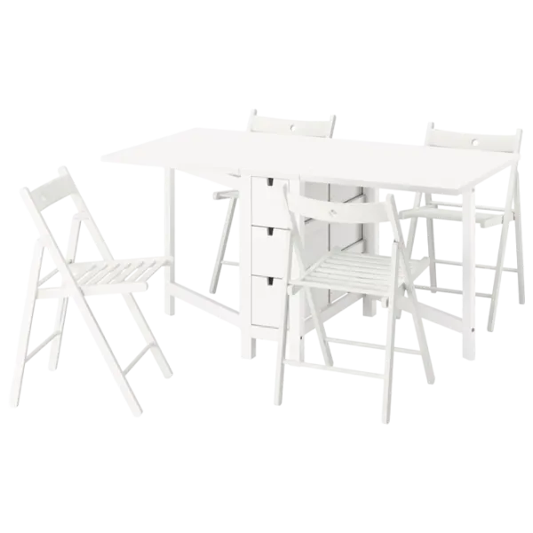 Set masă și scaune Ikea Norden/Frosvi Dreptunghiulară / PAL / White photo 1