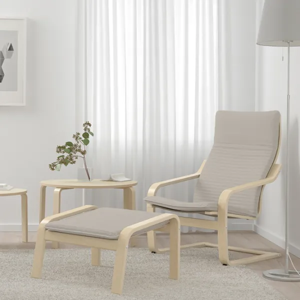 Fotoliu moale Ikea Poang Beige / Stofă  photo 3