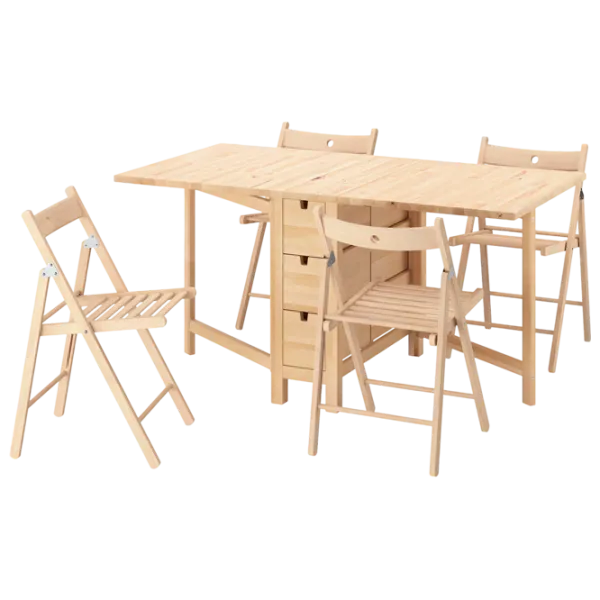 Set masă și scaune Ikea Norden/Frosvi Dreptunghiulară / PAL / Wood photo 1