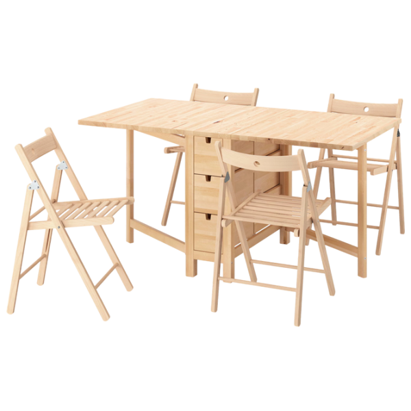 Set masă și scaune Ikea Norden/Frosvi Dreptunghiulară / PAL / Wood photo 1