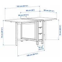 Обеденные стол со стульями Ikea Norden/Frosvi Прямоугольная / ДСП / Wood photo 5